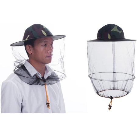 Gorra de malla de apicultura profesional para apicultura gorra de equipo de protección para hombres y mujeres con mosquitos,