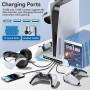 OIVO Soporte para PS5/Slim/Pro con Ventilador de 3 Velocidades, Cargador para Mando Playstation, Soporte PS5 Vertical con 3