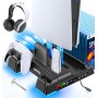 OIVO Soporte para PS5/Slim/Pro con Ventilador de 3 Velocidades, Cargador para Mando Playstation, Soporte PS5 Vertical con 3