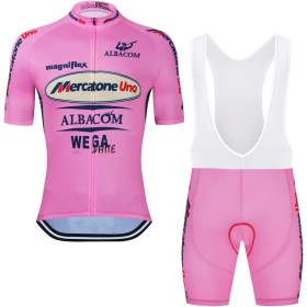 Marco Pantani Retro profesional equipo Mercatone Uno Ropa ciclismo conjunto para hombre, manga corta bicicleta ropa babero corto