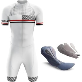 Traje de Triatlón de Manga Corta para Hombre,Traje de Ciclismo Acolchado de una Pieza para Hombre＋Acolchado Profesional de