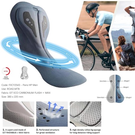 Traje de Triatlón de Manga Corta para Hombre,Traje de Ciclismo Acolchado de una Pieza para Hombre＋Acolchado Profesional de