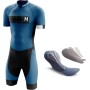 Traje de Triatlón de Manga Corta para Hombre,Traje de Ciclismo Acolchado de una Pieza para Hombre＋Acolchado Profesional de