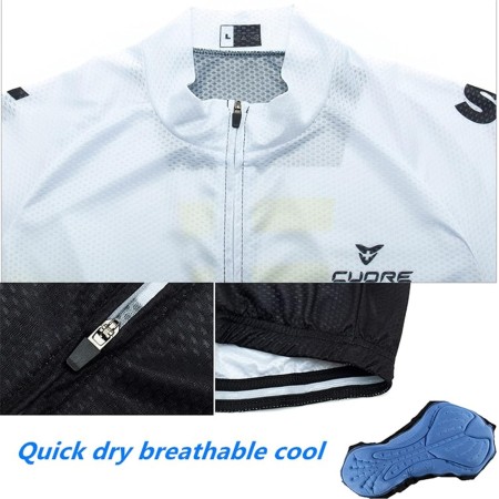 FFFF & OLFEH Hombre Conjunto Ropa de Ciclismo para Verano, Maillot Manga Corta de Bicicleta, y Culotte Ciclismo Transpirable,