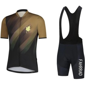 Traje de Ciclismo para Hombre de Equipos Profesionales Maillot Ciclista Manga Corta con Shorts de Babero de Ciclismo, Camiseta