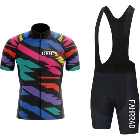 Conjunto de camiseta de ciclismo para hombre, ropa de ciclismo de carretera con babero acolchado 9D, pantalones cortos MTB,