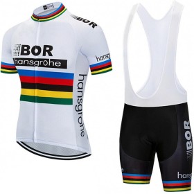 SGCIKER 2022 para hombre profesional equipo BORAHansgrohe ciclismo Jersey conjunto, manga corta bicicleta ropa babero corto kits