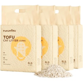FUKUMARU Arena de Tofu para Gatos 10.8kg - Arena aglomerante para Gatos, Mezcla de pellets de maíz, Libre de Polvo y fácil de