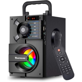 TOMPROAD Altavoz Bluetooth, portátil, caja Bluetooth con subwoofer, inalámbrico, sonido estéreo rico, altavoz para fiestas,