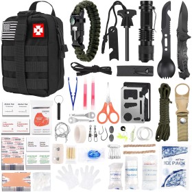 Regalos para el esposo de padre, kit de supervivencia de 210 piezas, equipo de supervivencia profesional de supervivencia para