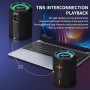 CYBORIS Altavoz Bluetooth portátil 2 en 1, resistente al agua, con sonido estéreo fuerte de 20 W, 24 horas de reproducción,