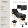 tectake® Camilla Masaje Plegable de Madera, Camilla Profesional para Fisioterapia, Quiromasaje, Tatoos, Reiki, Camilla Estética