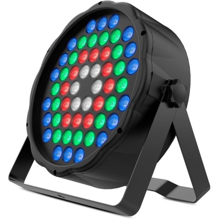 Audibax Austin 27 - Foco LED para Discoteca - Foco Profesional Móvil - Equipado con 54 Luces LED RGBW de 0,5W - Sincornización