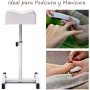 COSTWAY Reposapiés para Pedicura y Manicura, Soporte de Pie con Altura Ajustable, Equipamiento Profesional para Uñas con