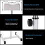 COSTWAY Reposapiés para Pedicura y Manicura, Soporte de Pie con Altura Ajustable, Equipamiento Profesional para Uñas con