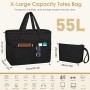 WACCET Bolsa de Playa Grande Mujer, Bolso de Playa Impermeable con Cremallera Bolso Playa Grande XXL Familiar 50L Plegable y