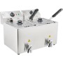 METRO Professional Freidora eléctrica GDF3008, acero inoxidable, 8 litros, termostato ajustable, indicadores luminosos, asas