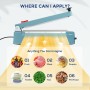 Hanchen Selladora Térmica con Cortador 200mm Sellador de Bolsas de Plástico Profesional 310W para Bolsas de Papel de Aluminio