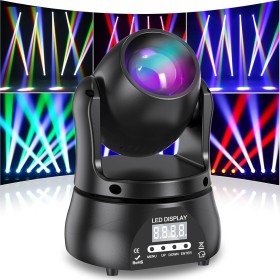 Mini 60W Beam Cabeza Móvil Luces de Escenario, RGBW LED Luces de Fiesta dmx512 Control de Sonido Equipo de Iluminación