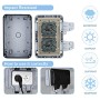 Frasheng Enchufe de Pared Impermeable IP66, de ABS, Toma de Corriente para Exteriores, con Conector de Cable y Tapa Abatible,