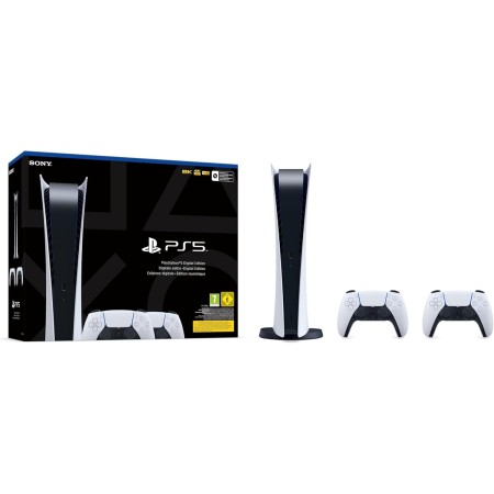 Playstation 5 Digital Consola + 2 Mandos Inalámbrico Dualsense blanco