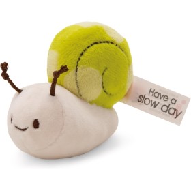 NICI- Caracol 12cm con Mensaje «Have a Slow Day» -Verde-Peluche Suave, Lindo para abrazar y Jugar, para niños y Adultos, una