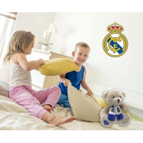 Real Madrid, Peluche Osito con Bufanda, Producto Oficial Real Madrid, Dimensión 20 cm, Color Marrón (CyP Brands)