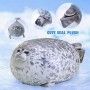 Kiuiom Linda Almohada De Felpa De Focas,Foca De Peluche De Juguete,Animal Focas Gris Toy,Chubby Seal Pillow,Peluche Cruzando