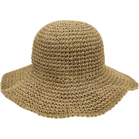 DHSBGWSX Sombrero de Sol para Mujer - Paja de Verano Plegable de Ala Ancha para Playa