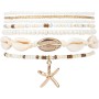 Mikovivi 7 piezas Pulseras de Verano para Mujeres, Pulseras de Surf Heishi Estrellas de Mar Conchas Boho Cuentas Pulseras de la