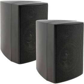 Altavoces de 2 vías negros, par, altavoces de pared para sistema estéreo HiFi de cine en casa, 40 vatios 8 ohmios