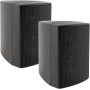 Altavoces de 2 vías negros, par, altavoces de pared para sistema estéreo HiFi de cine en casa, 40 vatios 8 ohmios