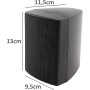 Altavoces de 2 vías negros, par, altavoces de pared para sistema estéreo HiFi de cine en casa, 40 vatios 8 ohmios