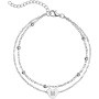 Aucuu Tobilleras para Mujer, Pulsera Tobillera de Dos Capas con Dije Corazón y Letras Iniciales, 22cm+5cm Tobillera Ajustable de