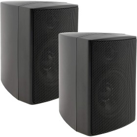 Altavoces de 2 vías negros, par, altavoces de pared para sistema estéreo HiFi de cine en casa, 40 vatios 8 ohmios