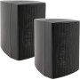 Altavoces de 2 vías negros, par, altavoces de pared para sistema estéreo HiFi de cine en casa, 40 vatios 8 ohmios
