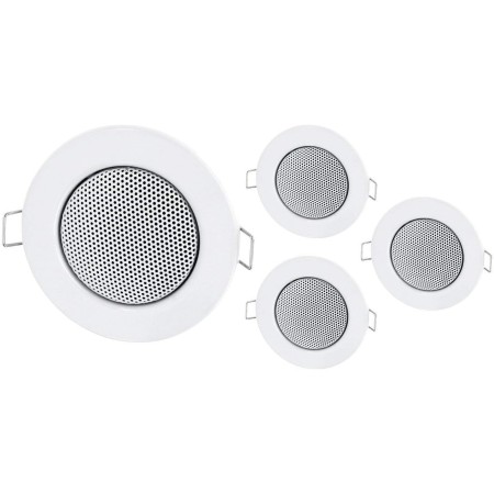 HAVA Juego de 4 altavoces empotrables totalmente metálicos, diseño halógeno, empotrable, 60 mm