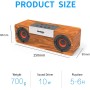 Altavoces Bluetooth, Smalody Altavoz para PC, clásico, portátil, de madera, inalámbrico, estéreo, caja de sonido de graves con