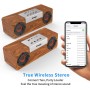 Altavoces Bluetooth, Smalody Altavoz para PC, clásico, portátil, de madera, inalámbrico, estéreo, caja de sonido de graves con