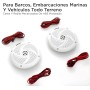 Pyle Altavoces Marinos de 5.25”, Estereo, Exterior, Resistentes al Agua e Intemperie, Luces LED, 180V, Un par