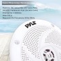 Pyle Altavoces Marinos de 5.25”, Estereo, Exterior, Resistentes al Agua e Intemperie, Luces LED, 180V, Un par