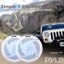 Pyle Altavoces Marinos de 5.25”, Estereo, Exterior, Resistentes al Agua e Intemperie, Luces LED, 180V, Un par