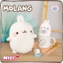 Tierno Juguete Molang con un Corazón de Arcoíris 12 cm I Adorable Estrella de Redes Sociales y TV para Abrazar, Jugar y Amar –