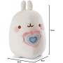 Tierno Juguete Molang con un Corazón de Arcoíris 12 cm I Adorable Estrella de Redes Sociales y TV para Abrazar, Jugar y Amar –