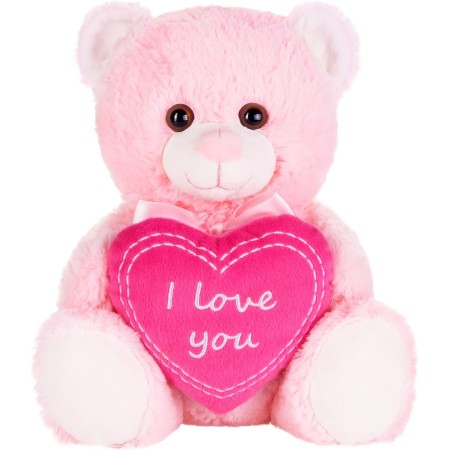 BRUBAKER Oso/Osito de Peluche con 'I Love You' de corazón - 25 cm - Marrón