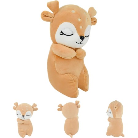 Surplex Almohada de Felpa de Ciervo, Juguete Suave de Animales de Reno, cálido Kawaii Lindo cómodo Figura de Ciervo de Alce