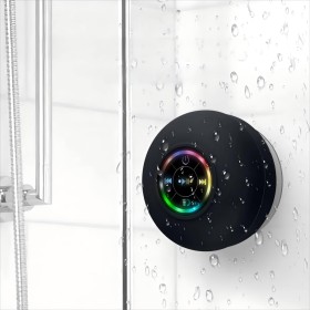 Altavoz Ducha Bluetooth Altavoz Baño con Ventosa Inalámbrico Portátil Mini Speaker Wireless Altavoces Compacto Trompeta Luz LED