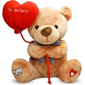 Oso de Peluche con Corazón Globo Te Quiero - Osito de 25 cm, Perfecto para Regalos Románticos, Día de San Valentín y Día de la