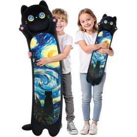 Mewaii 50CM Largo Gato de Peluche Almohada Suave y Cómoda Peluche Gato Cojines de Felpa Perfectos para Regalo
