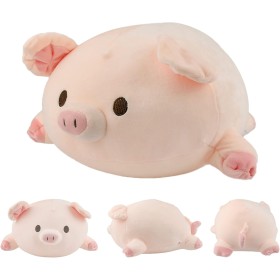 Surplex Juguete de Peluche de Cerdo Animal de Peluche Rosa, Suave Almohada de Cerdo Cómoda Abrazando Almohada Juguete,